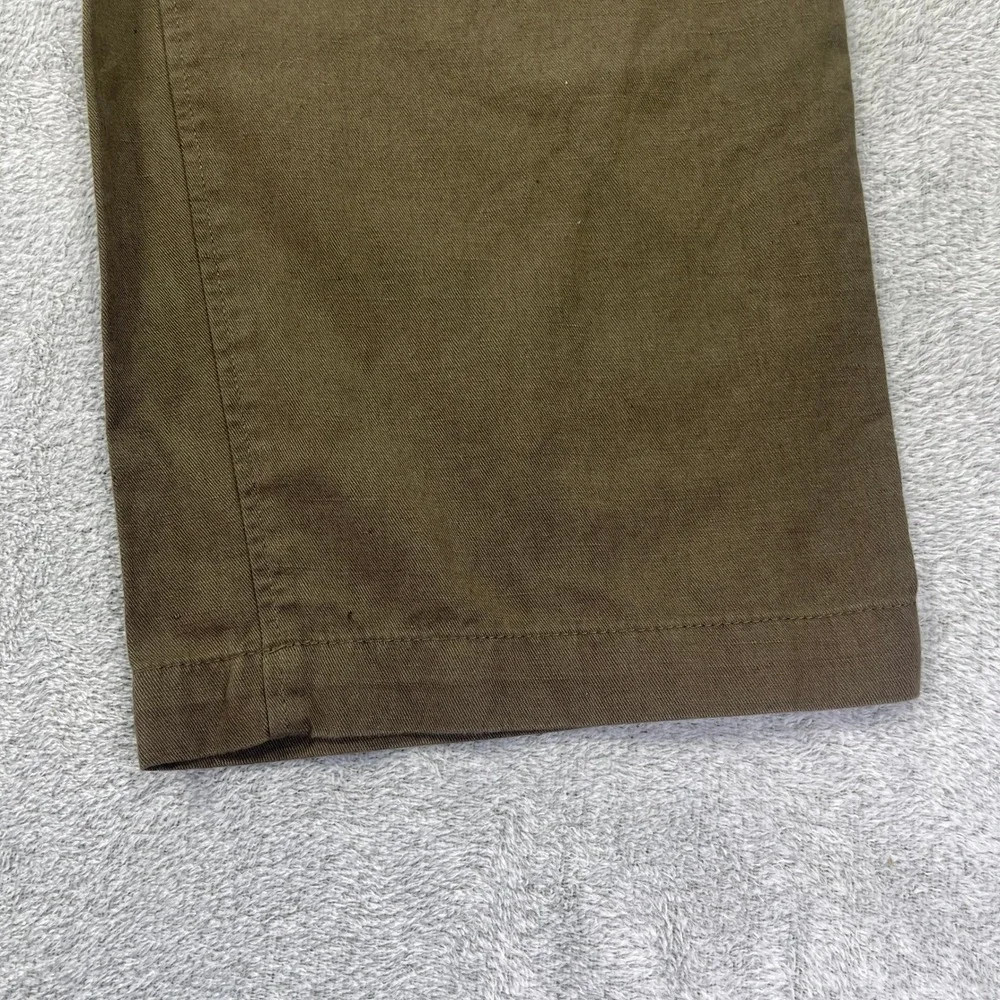Banana Republic Pants Women 16 Olive Green Cotton Linen Pleated Cargo High Rise